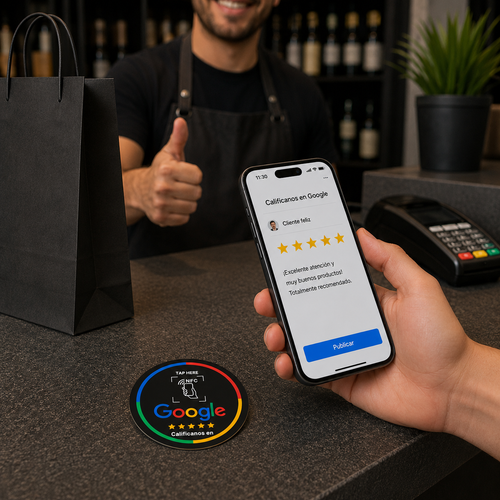 Sensor NFC Google Maps Ventosa Negro