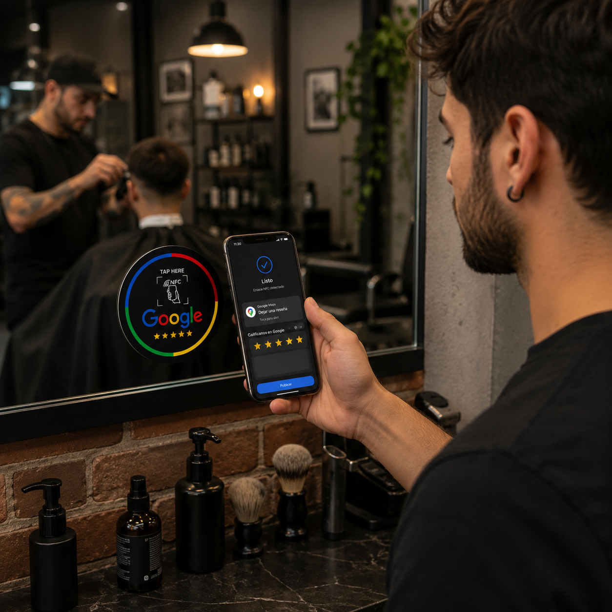 Sensor NFC Google Maps Ventosa Negro